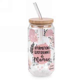 Verre avec paille Affirmations de Maman