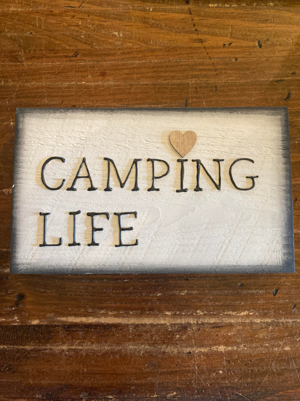 Affiche en bois Camping Life