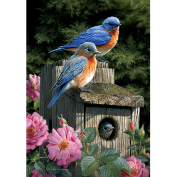 Drapeau Maison d'oiseaux bleus